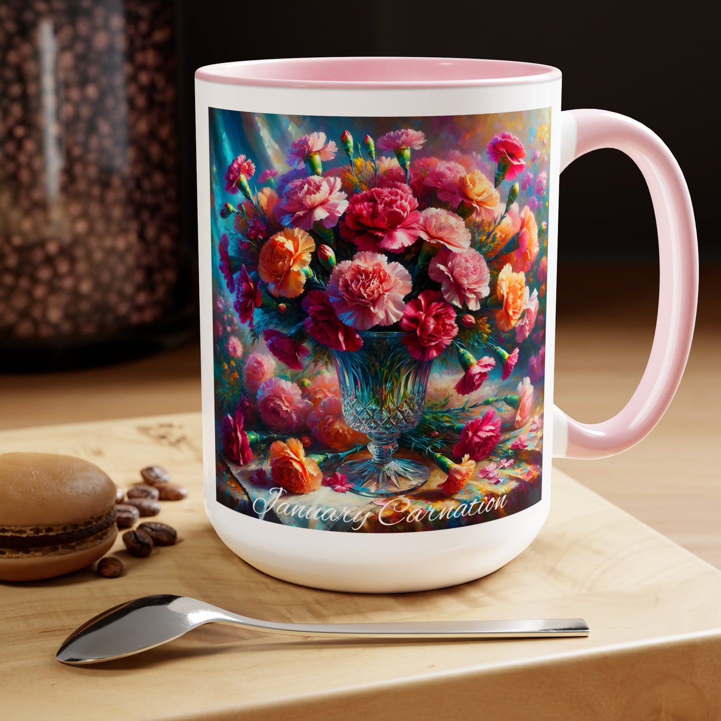 15oz January Carnation Coffee Mug a great gift for anyone born in January