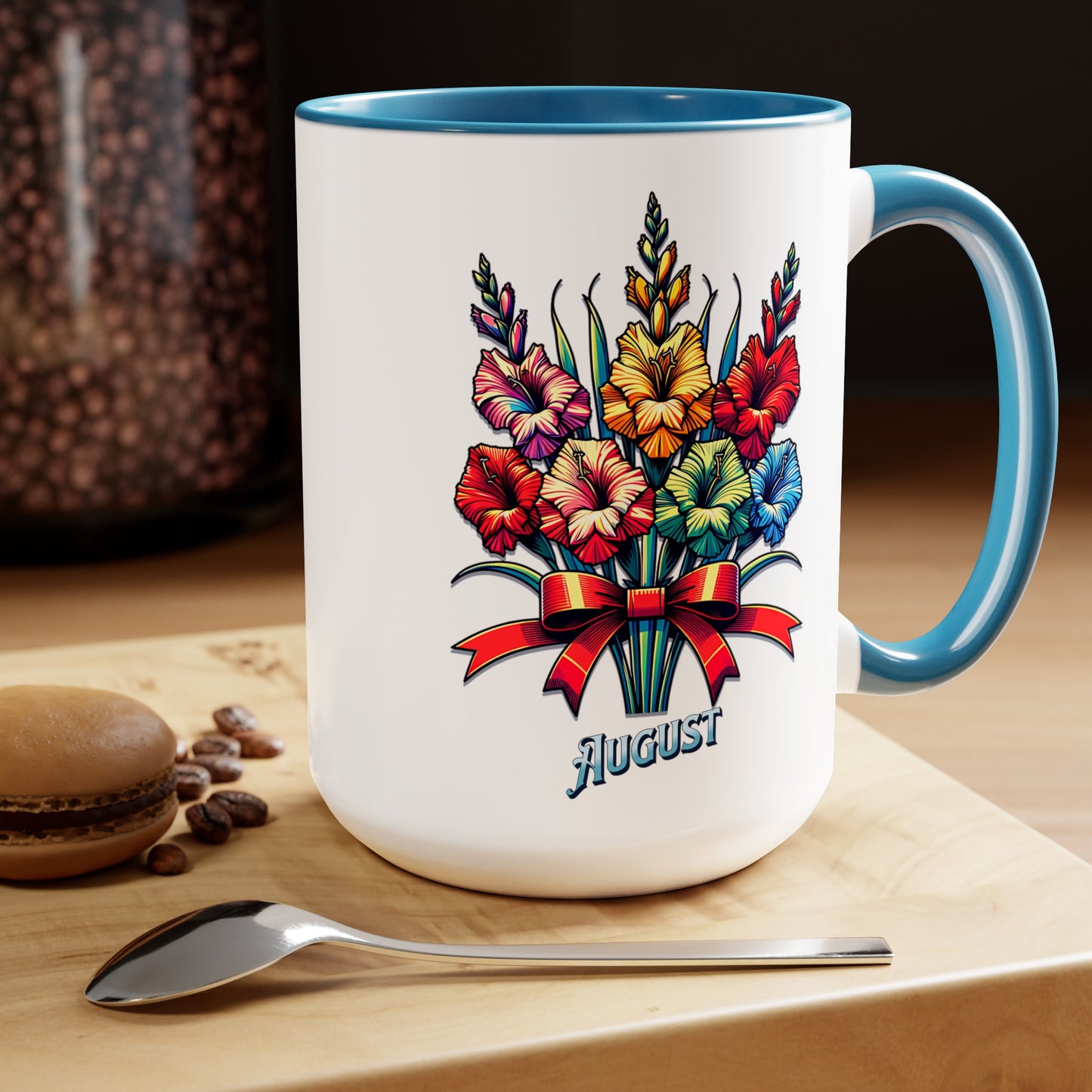 Two-Tone Coffee Mugs, 15oz August Mug, Gladiolas