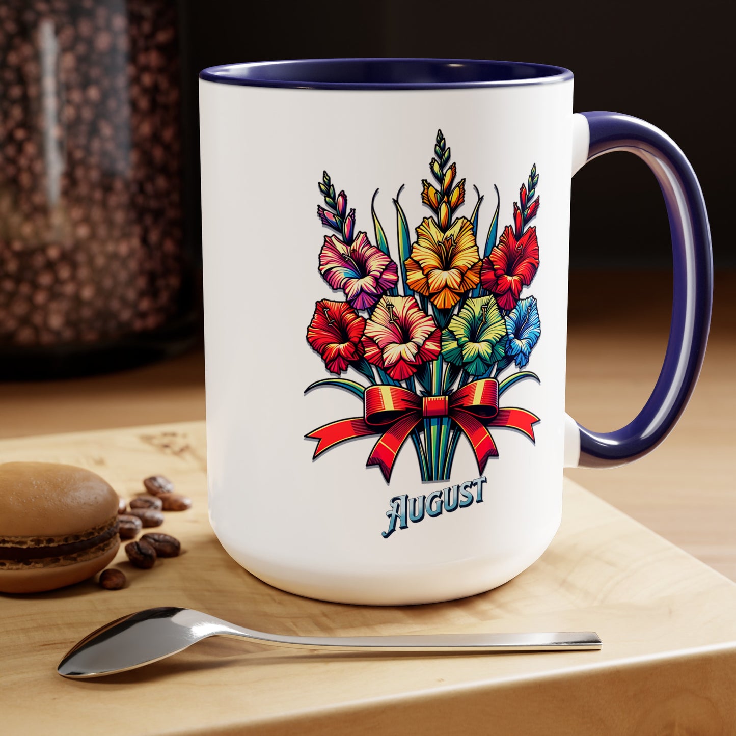 Two-Tone Coffee Mugs, 15oz August Mug, Gladiolas