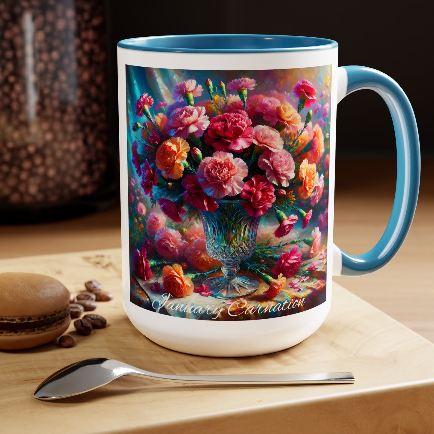 15oz January Carnation Coffee Mug a great gift for anyone born in January